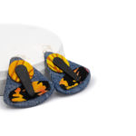Triangular shape denim earring Batik fabric